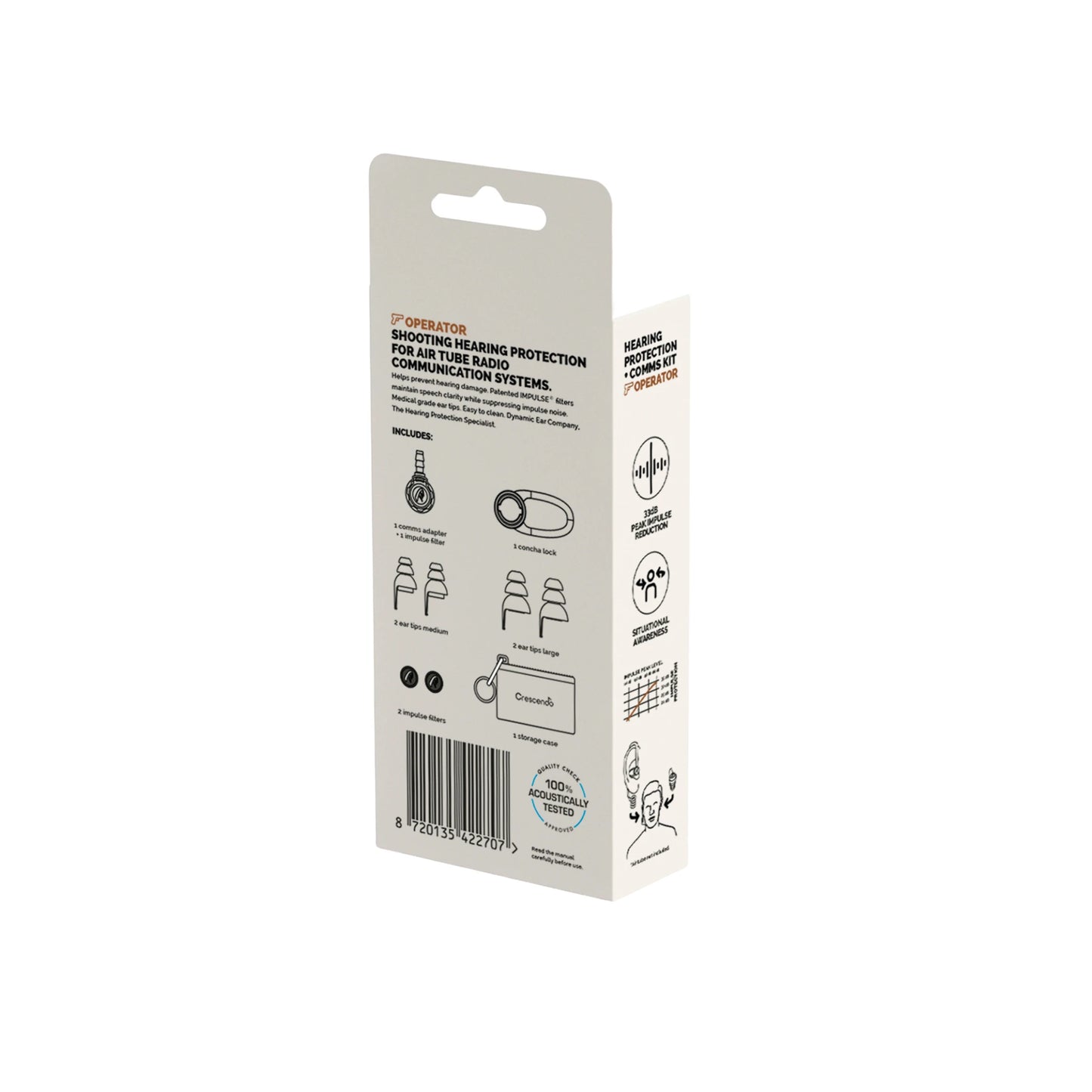 Dynamic Ear Crescendo Comms Kit — Air Tube Radio Hearing Protection