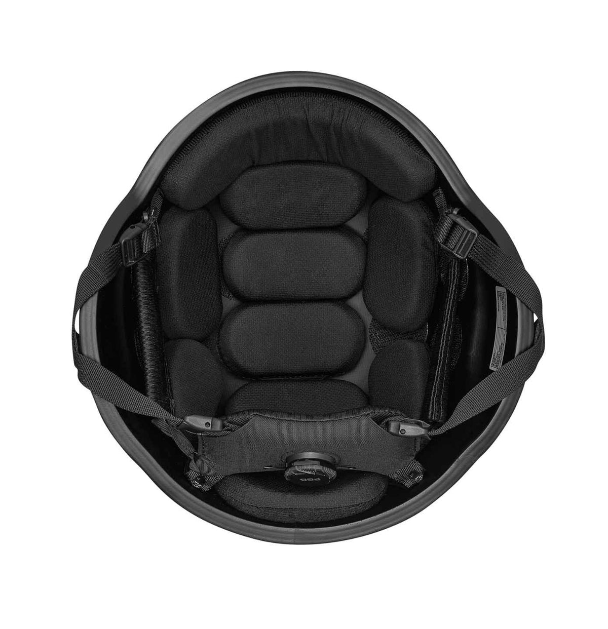 PGD MICH2000 Ballistic Helmet, top view (Black)