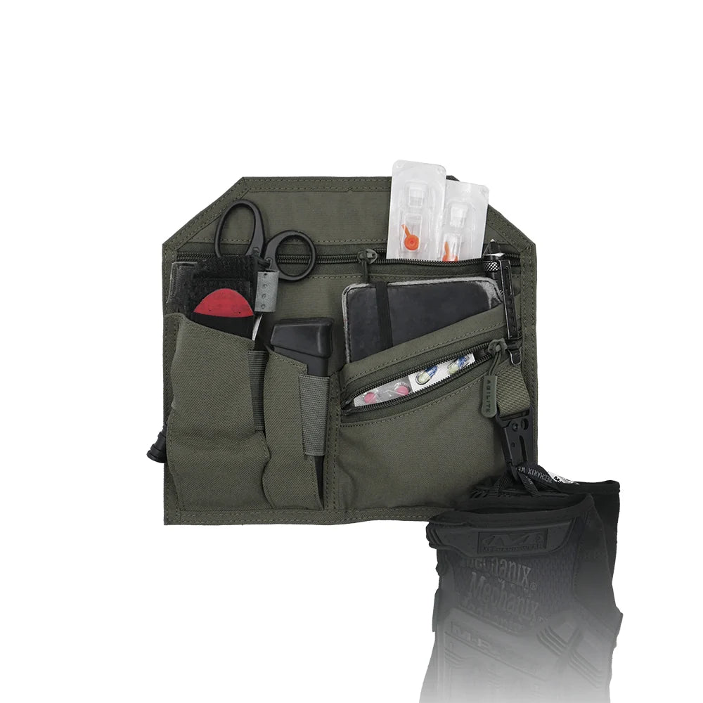 Agilite Hook Backed EDC Organizer Panel, Ranger Green, second view