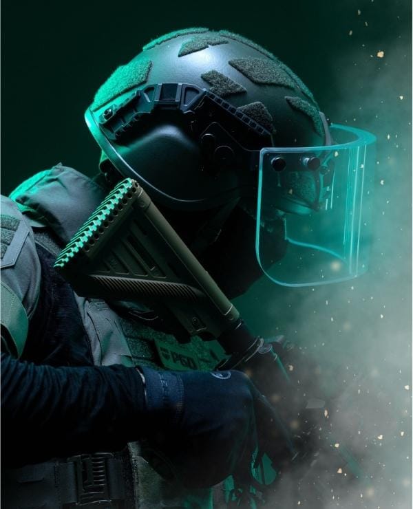 PGD MICH Ballistic Helmet, with ballistic visor (sold separately)