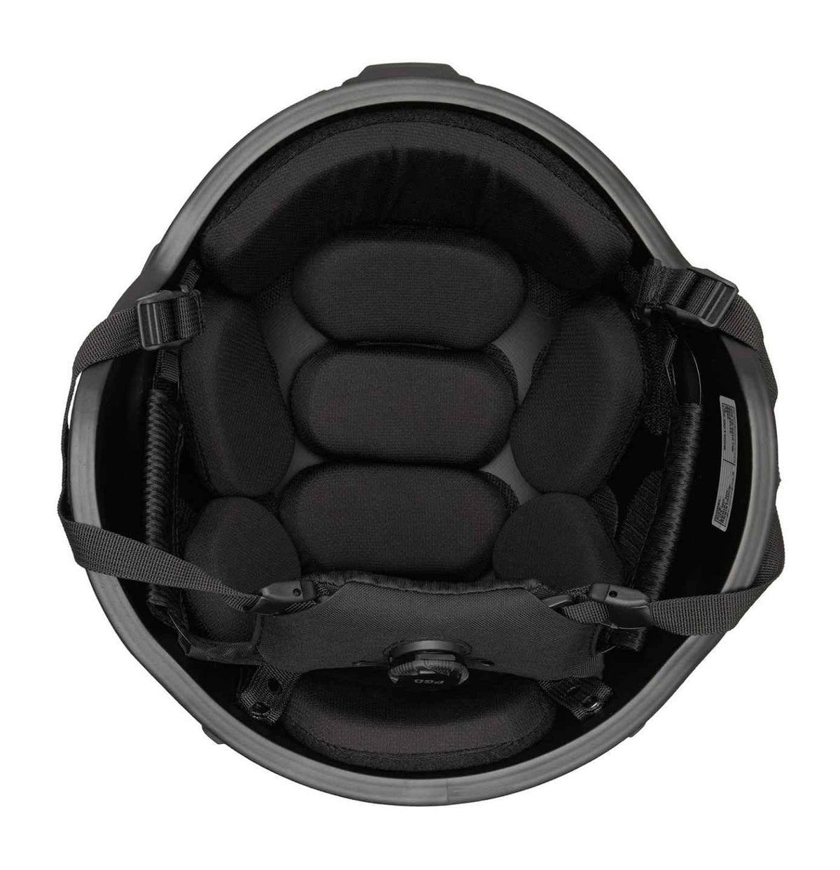 PGD MICH Ballistic Helmet, top view (Black)