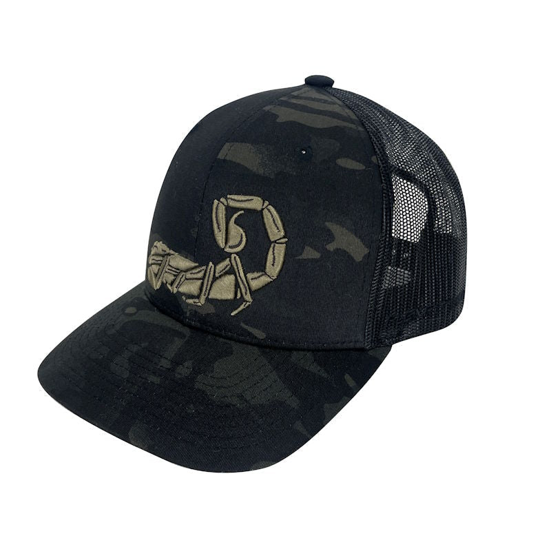 Agilite Trucker Hat, Multicam Black, front view